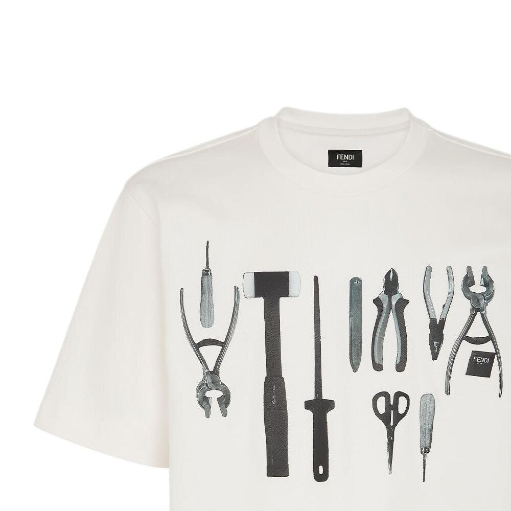 Kaos Pendek FENDI dengan Motif Gambar/Cetak, Cocok untuk Pria dan WanitaF-22