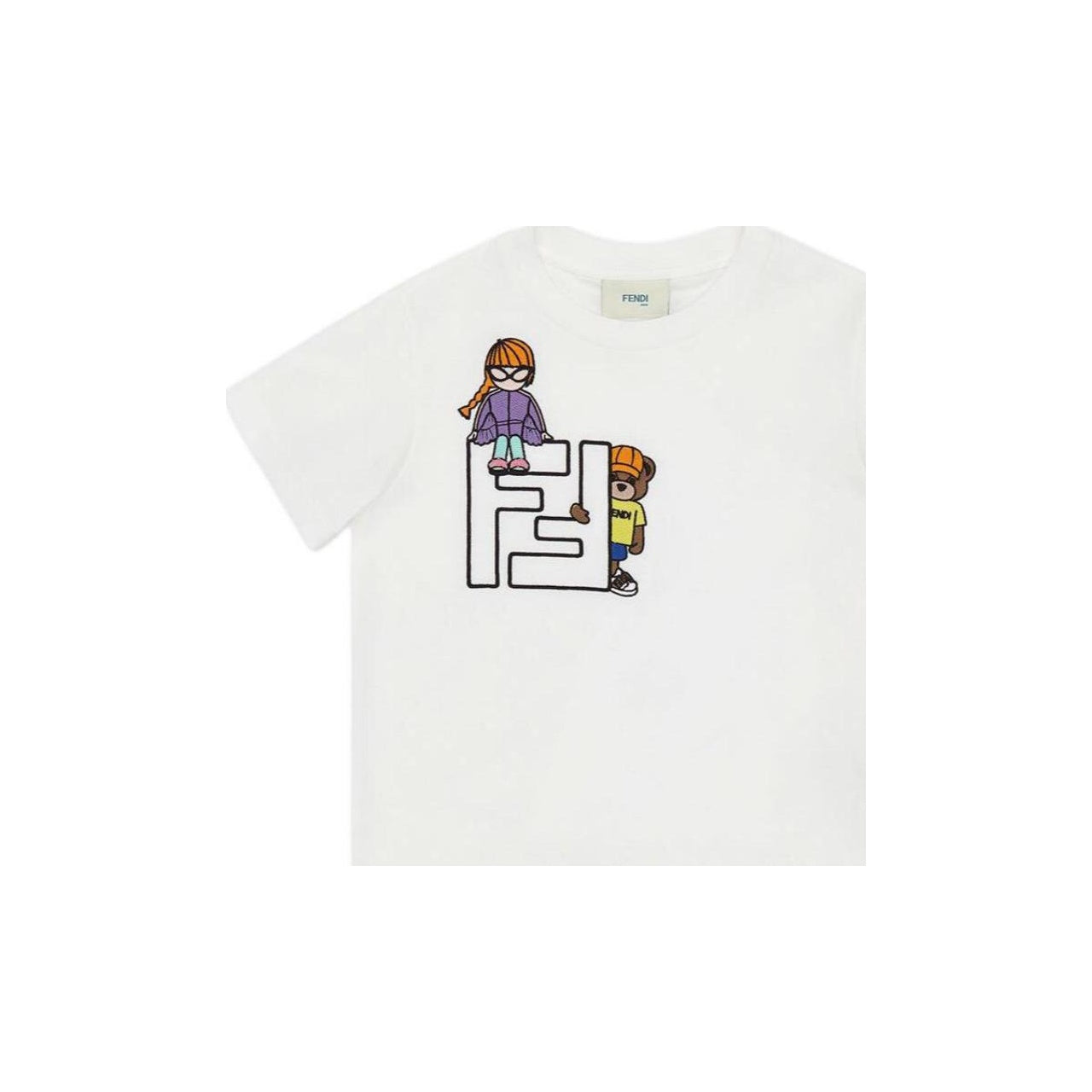 Kaos Pendek FENDI dengan Motif Gambar/Cetak, Cocok untuk Pria dan WanitaF-32