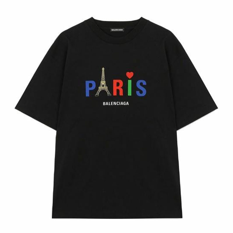 Kaos Pendek Balenciaga dengan Motif Gambar/Cetak, Cocok untuk Pria dan Wanita -BL-39