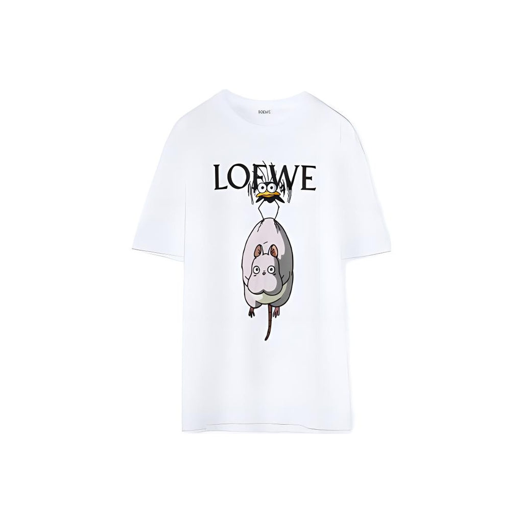 Kaos Pendek LOEWE dengan Motif Gambar/Cetak, Cocok untuk Pria dan Wanita -LE-11