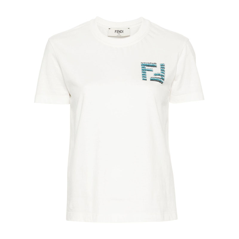 Kaos Pendek FENDI dengan Motif Gambar/Cetak, Cocok untuk Pria dan WanitaF-20