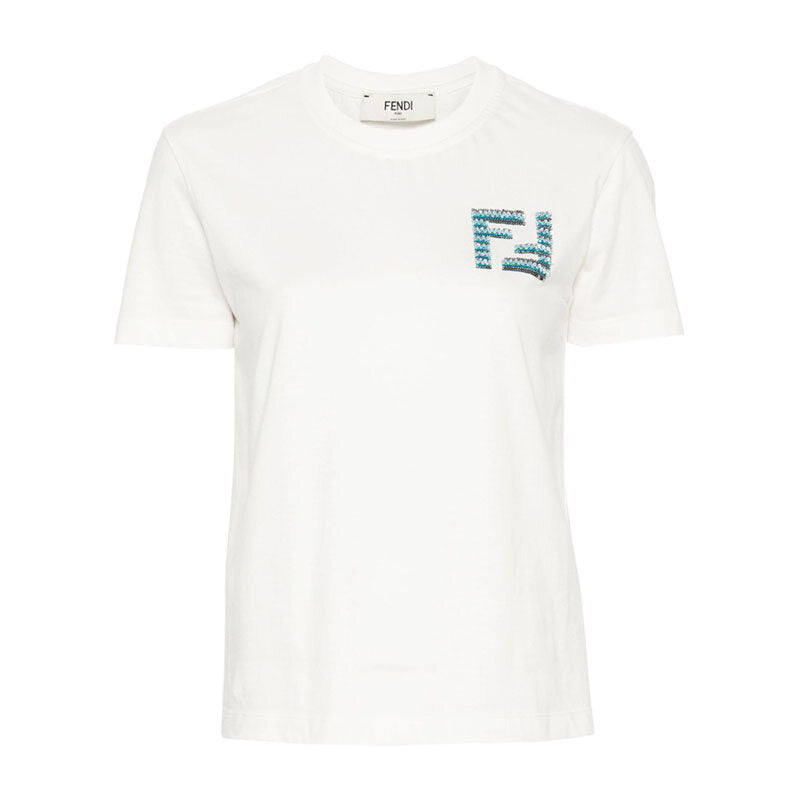 Kaos Pendek FENDI dengan Motif Gambar/Cetak, Cocok untuk Pria dan WanitaF-20