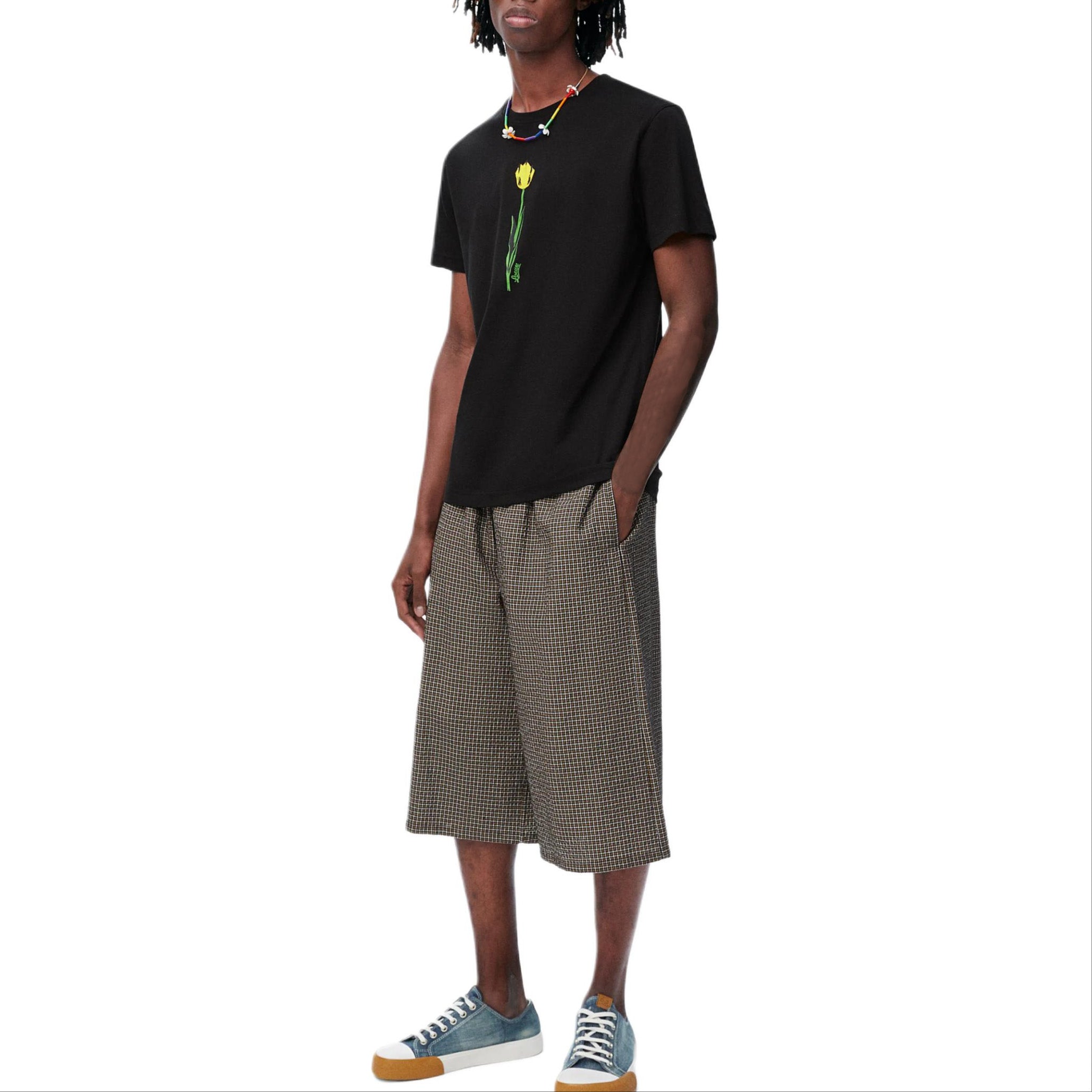 Kaos Pendek LOEWE dengan Motif Gambar/Cetak, Cocok untuk Pria dan Wanita -LE-23