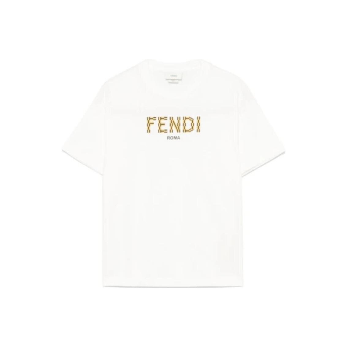 Kaos Pendek FENDI dengan Motif Gambar/Cetak, Cocok untuk Pria dan WanitaF-33