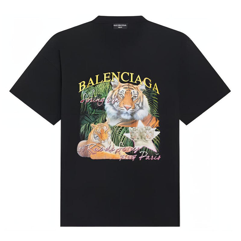 Kaos Pendek Balenciaga dengan Motif Gambar/Cetak, Cocok untuk Pria dan Wanita -BL-53