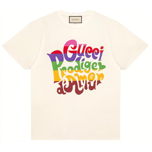 GUCCI Kaos Logo Seri Huruf, Unisex, COD '"   G-88