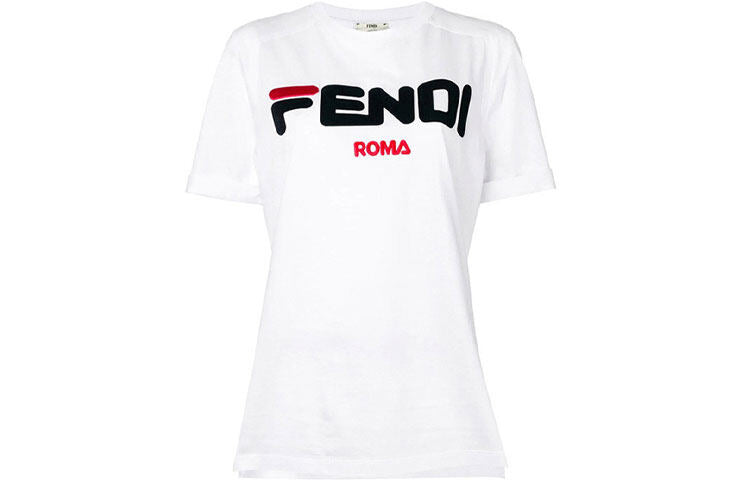 Kaos Pendek FENDI dengan Motif Gambar/Cetak, Cocok untuk Pria dan WanitaF-28