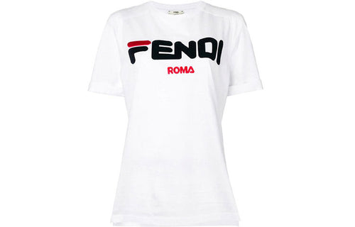 Kaos Pendek FENDI dengan Motif Gambar/Cetak, Cocok untuk Pria dan WanitaF-28