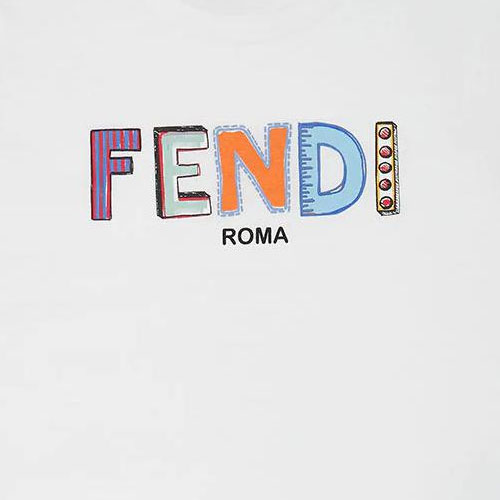 Kaos Pendek FENDI dengan Motif Gambar/Cetak, Cocok untuk Pria dan WanitaF-04