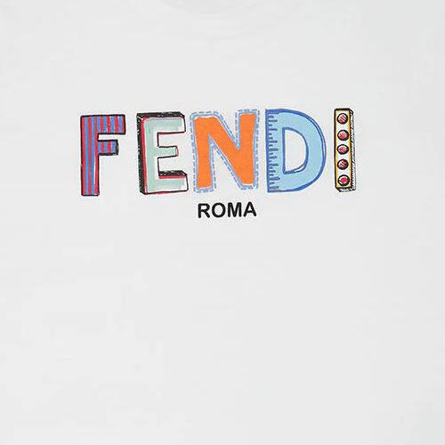 Kaos Pendek FENDI dengan Motif Gambar/Cetak, Cocok untuk Pria dan WanitaF-04
