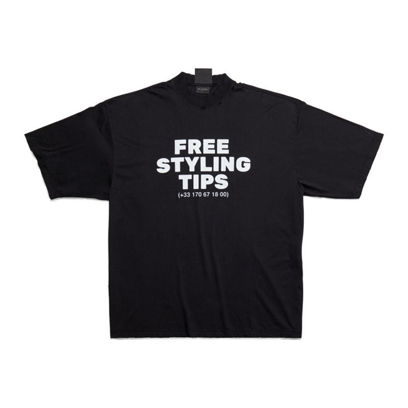 Kaos Pendek Balenciaga dengan Motif Gambar/Cetak, Cocok untuk Pria dan Wanita -BL-45