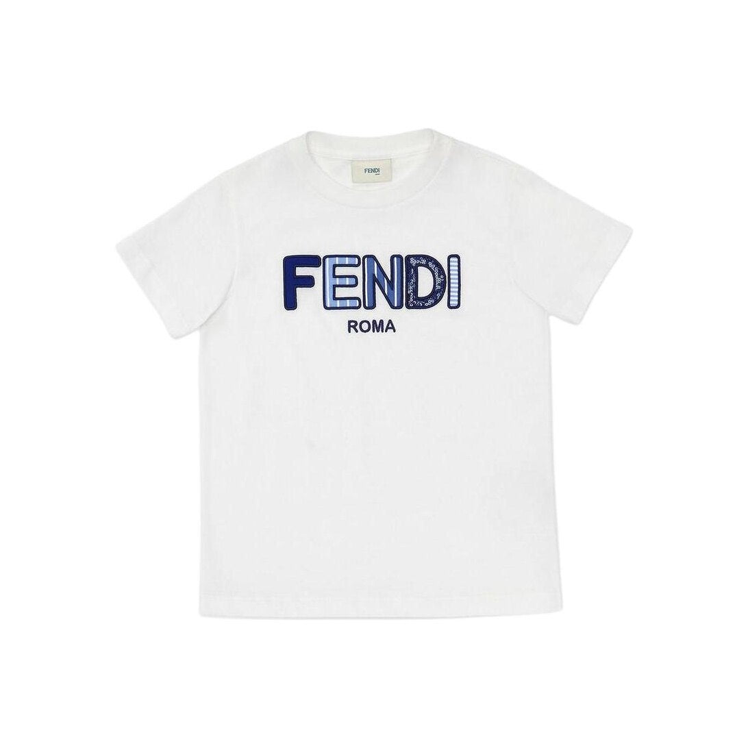 Kaos Pendek FENDI dengan Motif Gambar/Cetak, Cocok untuk Pria dan WanitaF-14