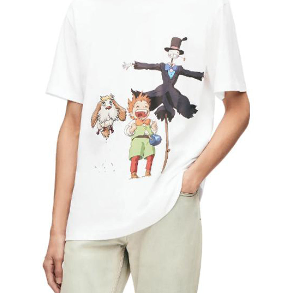 Kaos Pendek LOEWE dengan Motif Gambar/Cetak, Cocok untuk Pria dan Wanita -LE-16