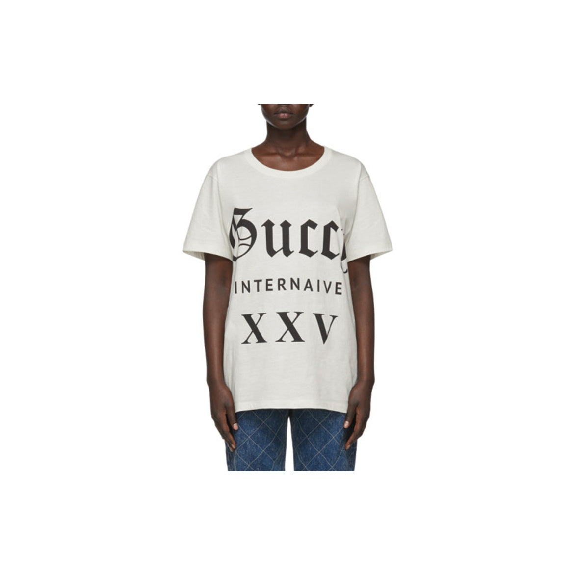 GUCCI Kaos Logo Seri Huruf, Unisex, COD '"   G-115