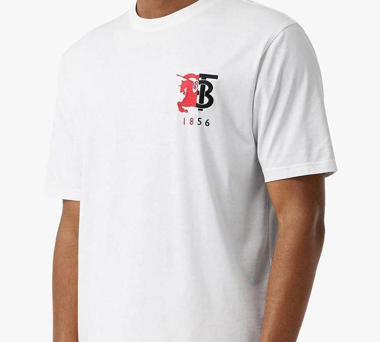 Burberry Kaos Logo Seri Huruf, Unisex, COD '"B-52