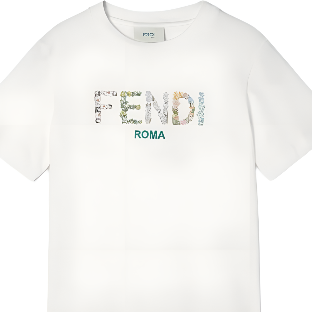 Kaos Pendek FENDI dengan Motif Gambar/Cetak, Cocok untuk Pria dan WanitaF-30