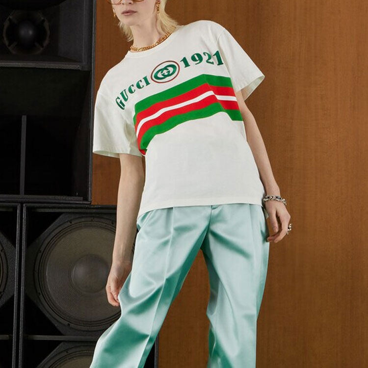 GUCCI Kaos Logo Seri Huruf, Unisex, COD '"    '"  G-65