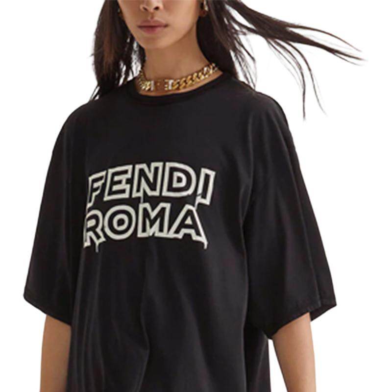 Kaos Pendek FENDI dengan Motif Gambar/Cetak, Cocok untuk Pria dan WanitaF-13