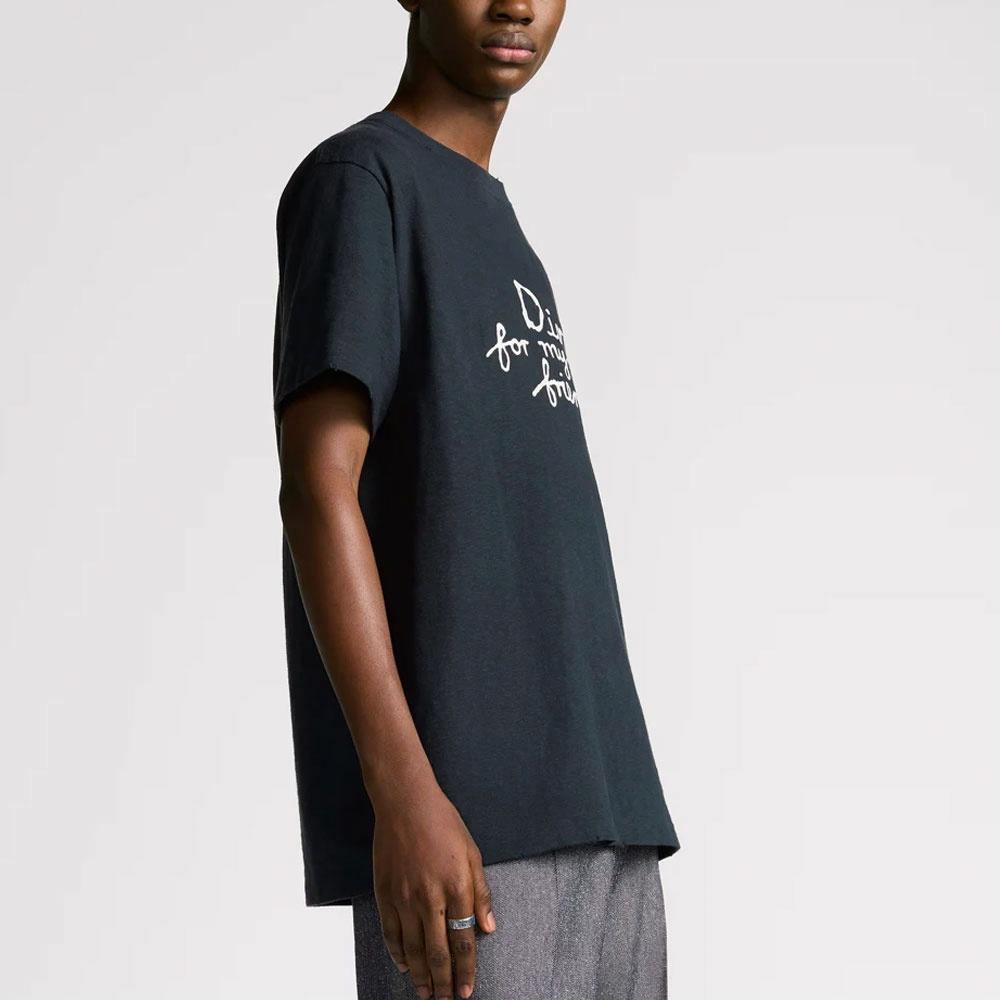 Kaos Pendek DIOR dengan Motif Gambar/Cetak, Cocok untuk Pria dan Wanita  -D-02