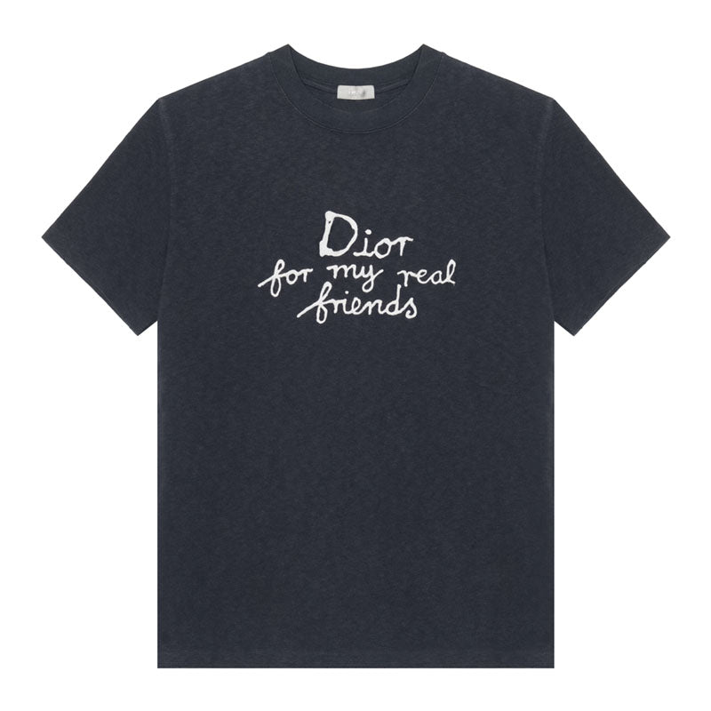 Kaos Pendek DIOR dengan Motif Gambar/Cetak, Cocok untuk Pria dan Wanita  -D-02