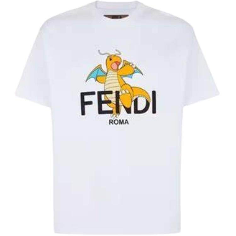 Kaos Pendek FENDI dengan Motif Gambar/Cetak, Cocok untuk Pria dan WanitaF-03