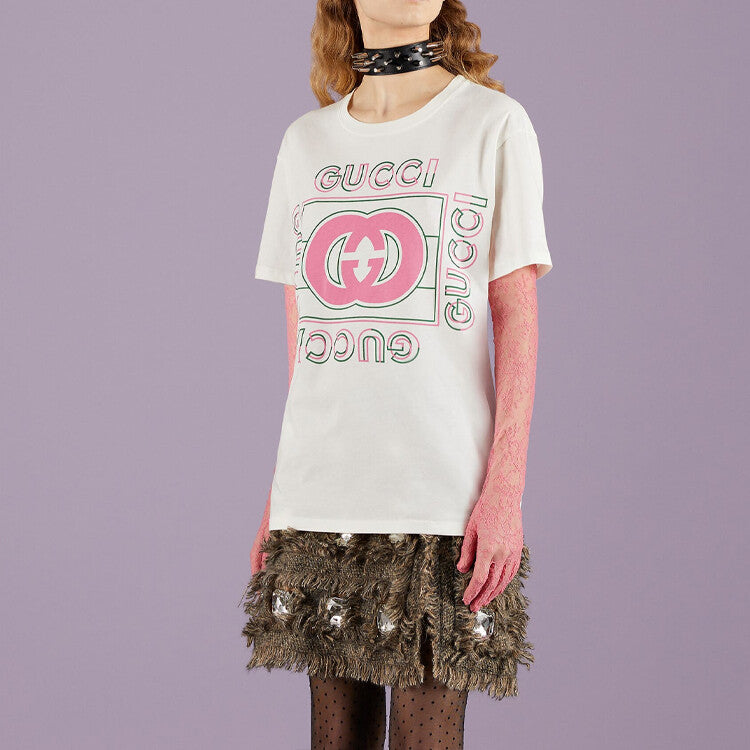 GUCCI Kaos Logo Seri Huruf, Unisex, COD '"    '"  G-28