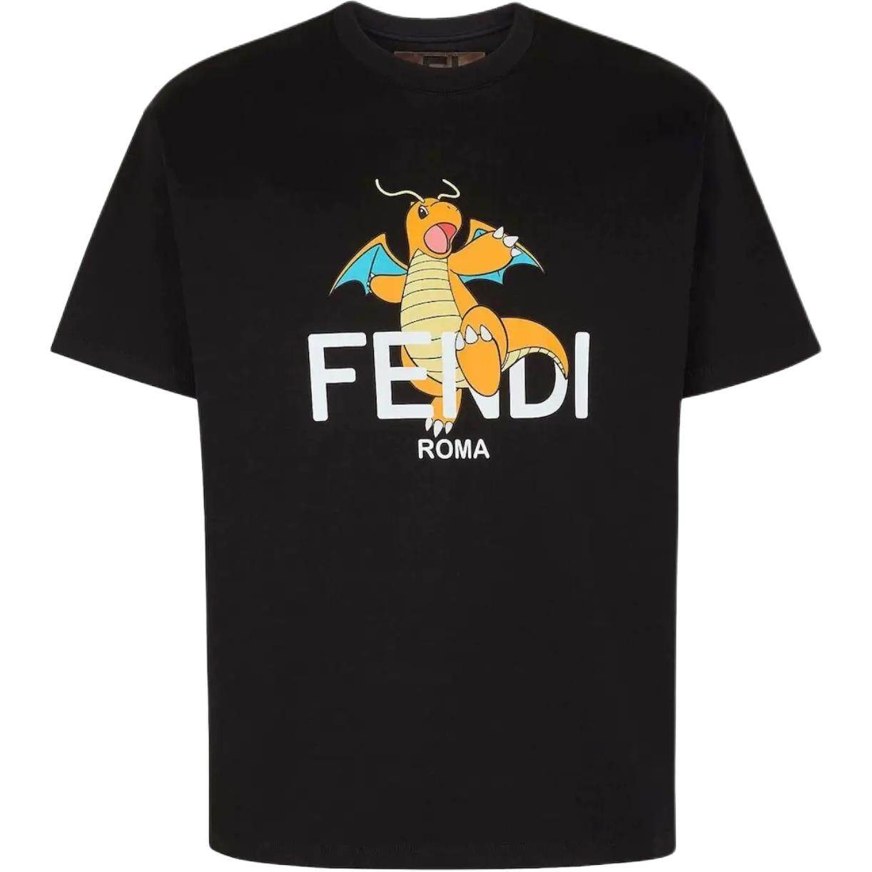 Kaos Pendek FENDI dengan Motif Gambar/Cetak, Cocok untuk Pria dan WanitaF-02