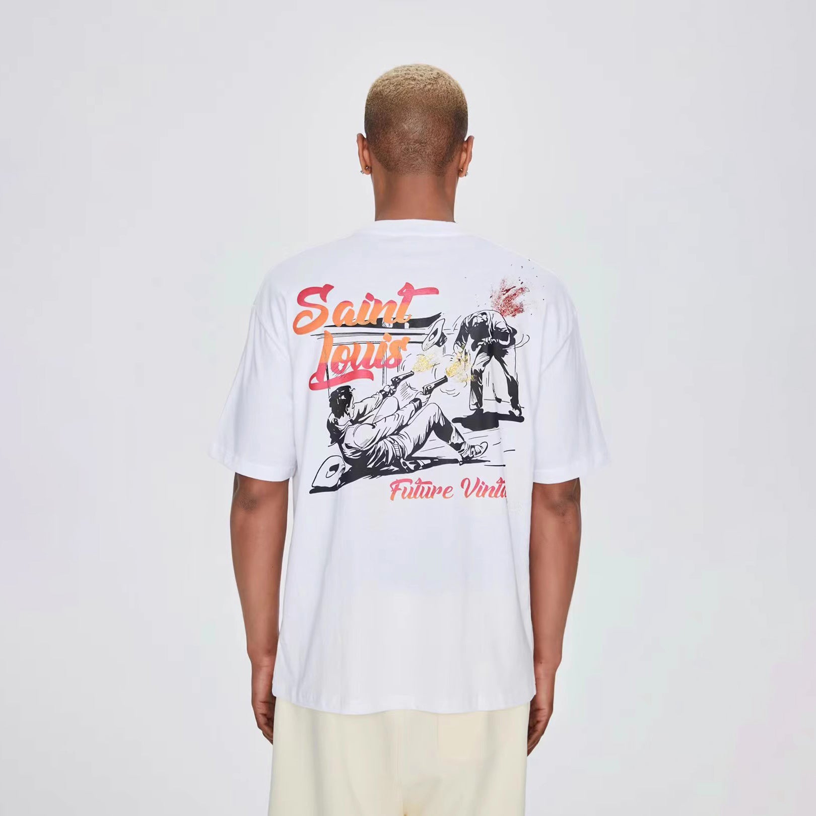 LV Kaos Logo Seri Huruf, Unisex, COD '-L-23