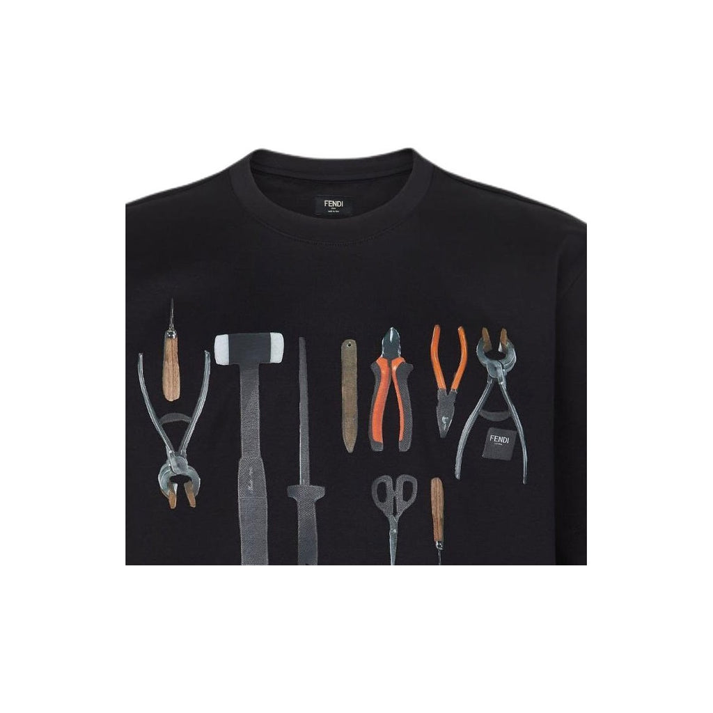 Kaos Pendek FENDI dengan Motif Gambar/Cetak, Cocok untuk Pria dan WanitaF-21