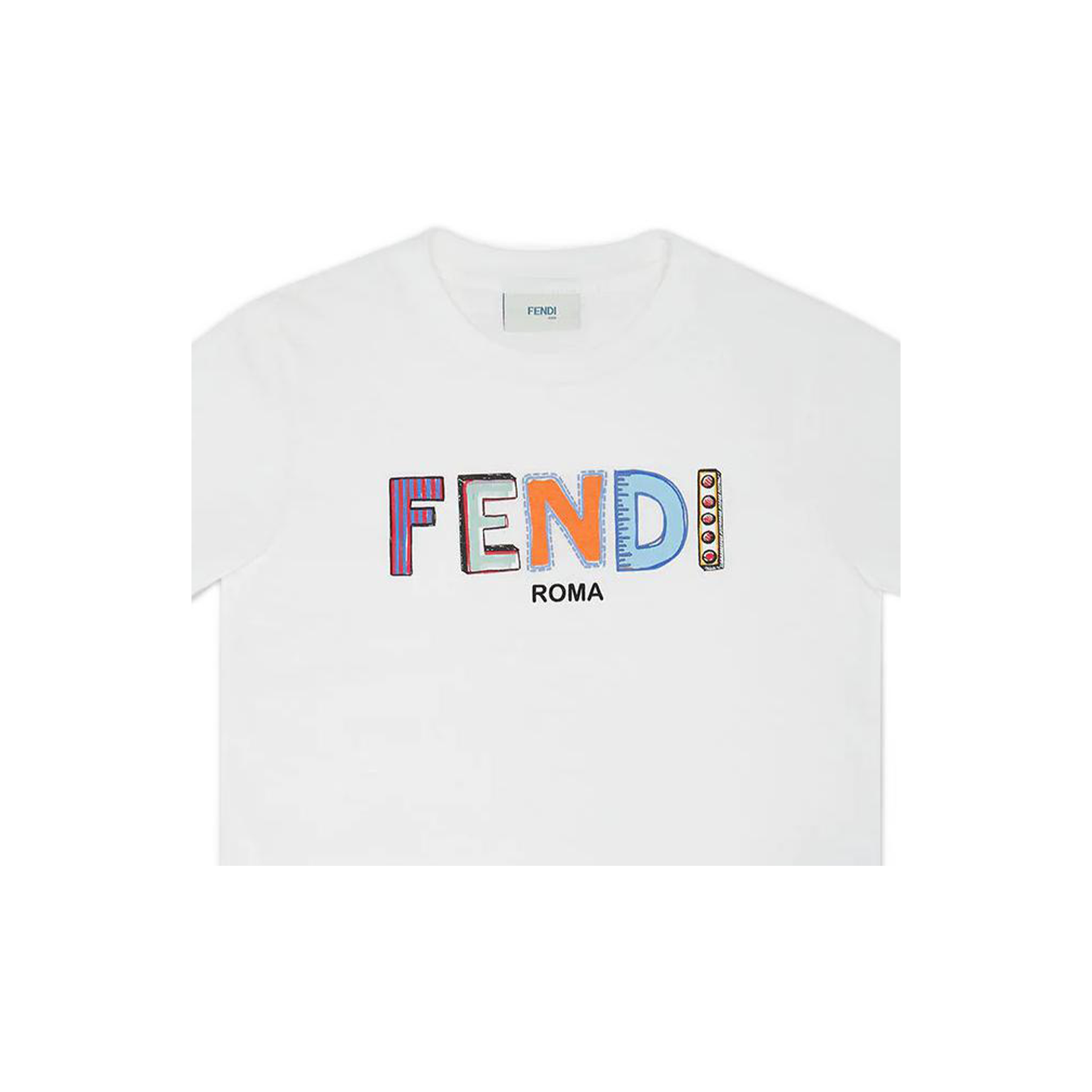 Kaos Pendek FENDI dengan Motif Gambar/Cetak, Cocok untuk Pria dan WanitaF-04
