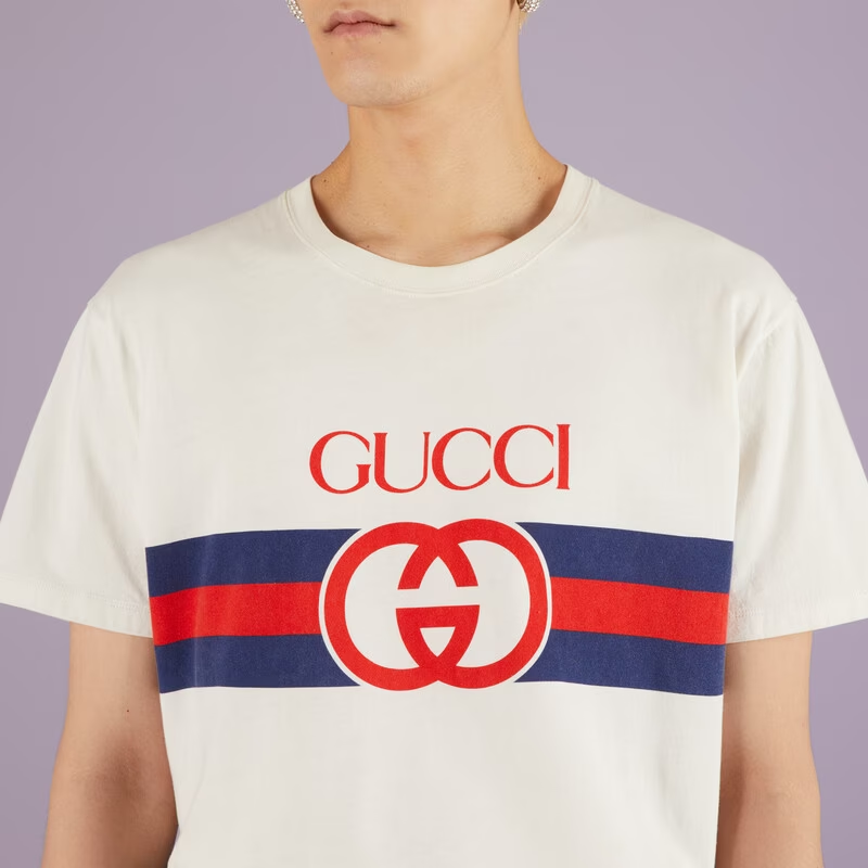 GUCCI Kaos Logo Seri Huruf, Unisex, COD '"    '"  G-49