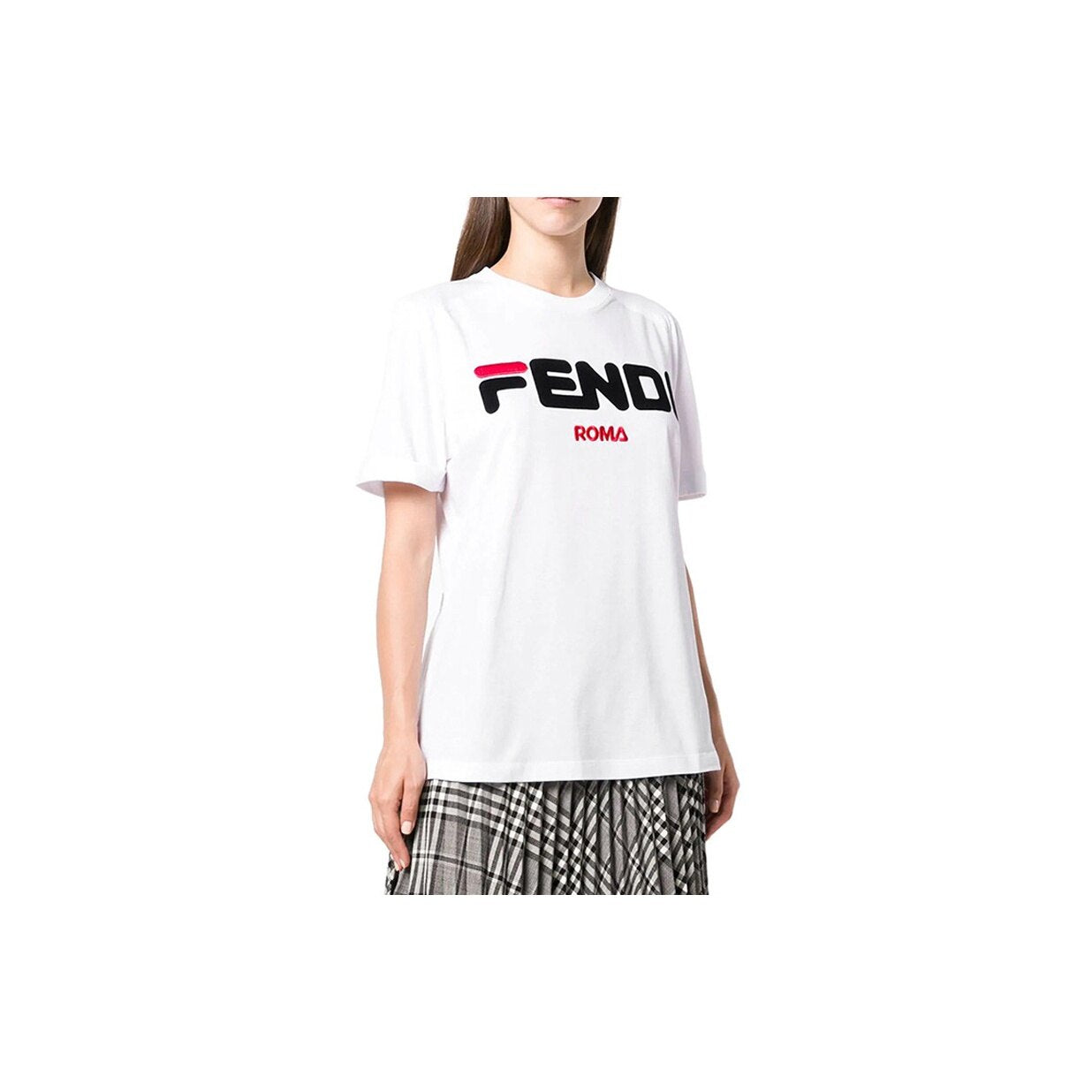 Kaos Pendek FENDI dengan Motif Gambar/Cetak, Cocok untuk Pria dan WanitaF-28