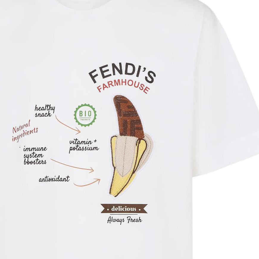 Kaos Pendek FENDI dengan Motif Gambar/Cetak, Cocok untuk Pria dan WanitaF-23