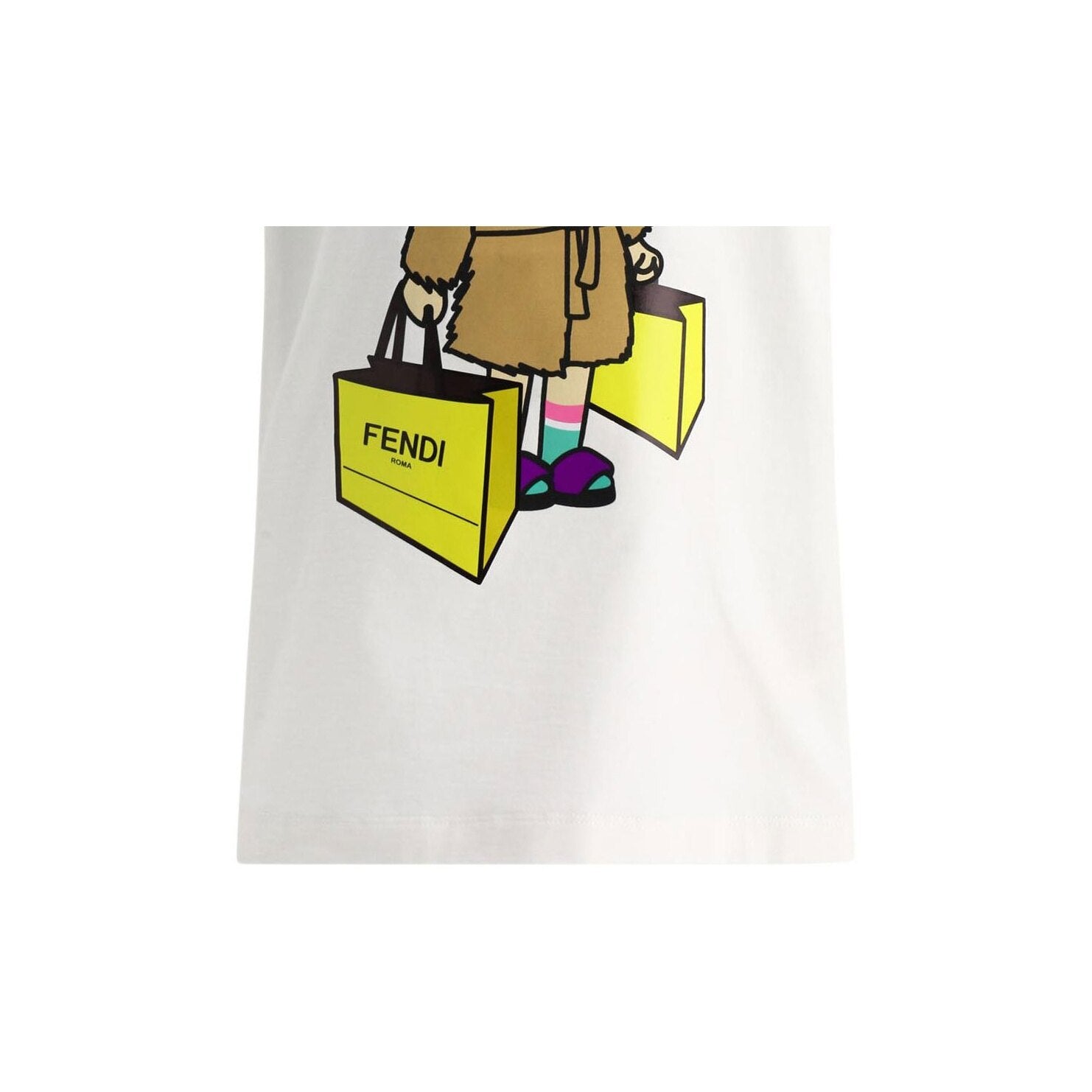 Kaos Pendek FENDI dengan Motif Gambar/Cetak, Cocok untuk Pria dan WanitaF-41