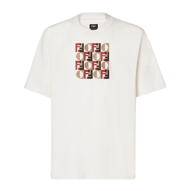 Kaos Pendek FENDI dengan Motif Gambar/Cetak, Cocok untuk Pria dan WanitaF-39