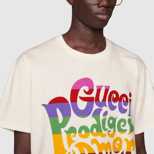 GUCCI Kaos Logo Seri Huruf, Unisex, COD '"   G-88