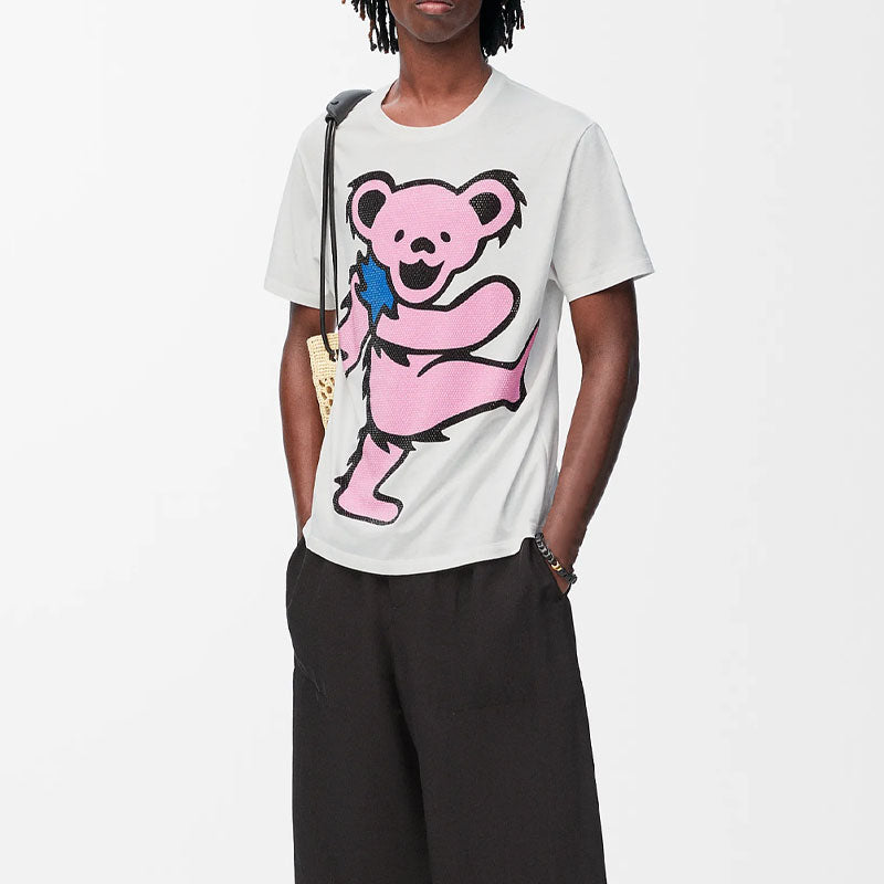 Kaos Pendek LOEWE dengan Motif Gambar/Cetak, Cocok untuk Pria dan Wanita -LE-21