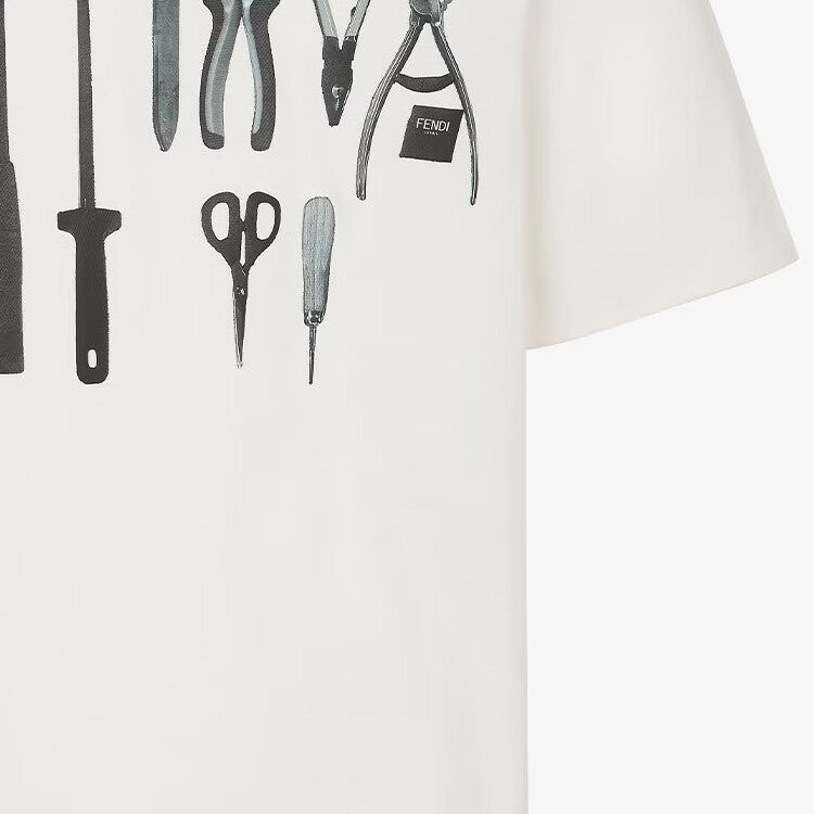 Kaos Pendek FENDI dengan Motif Gambar/Cetak, Cocok untuk Pria dan WanitaF-22