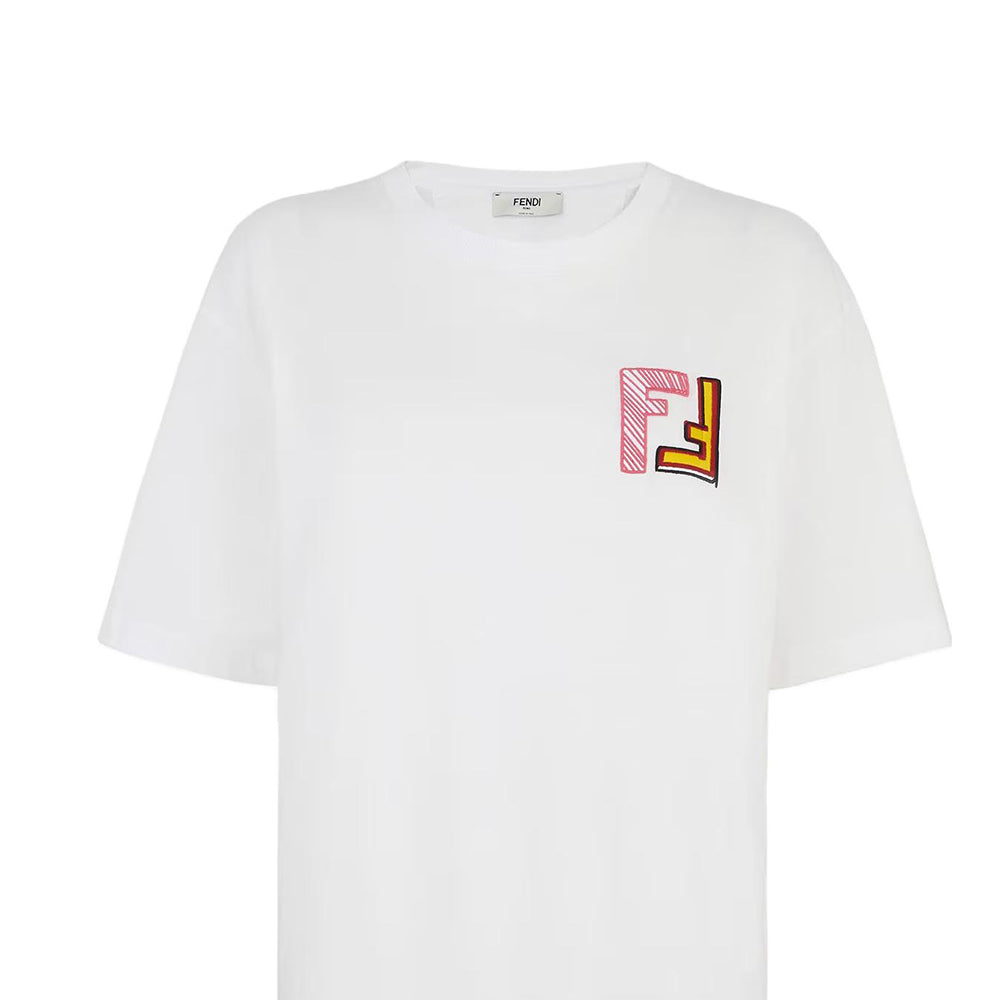 Kaos Pendek FENDI dengan Motif Gambar/Cetak, Cocok untuk Pria dan WanitaF-25
