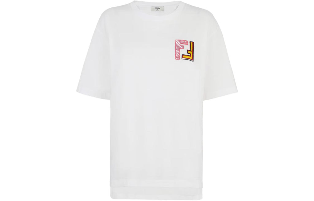 Kaos Pendek FENDI dengan Motif Gambar/Cetak, Cocok untuk Pria dan WanitaF-25