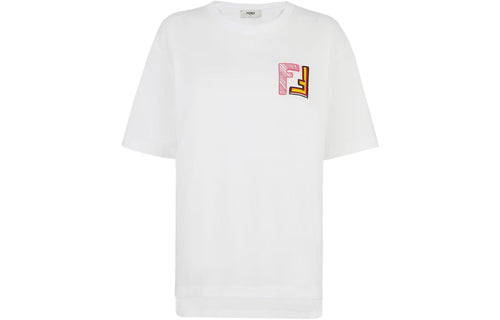 Kaos Pendek FENDI dengan Motif Gambar/Cetak, Cocok untuk Pria dan WanitaF-25