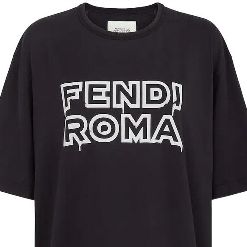 Kaos Pendek FENDI dengan Motif Gambar/Cetak, Cocok untuk Pria dan WanitaF-13