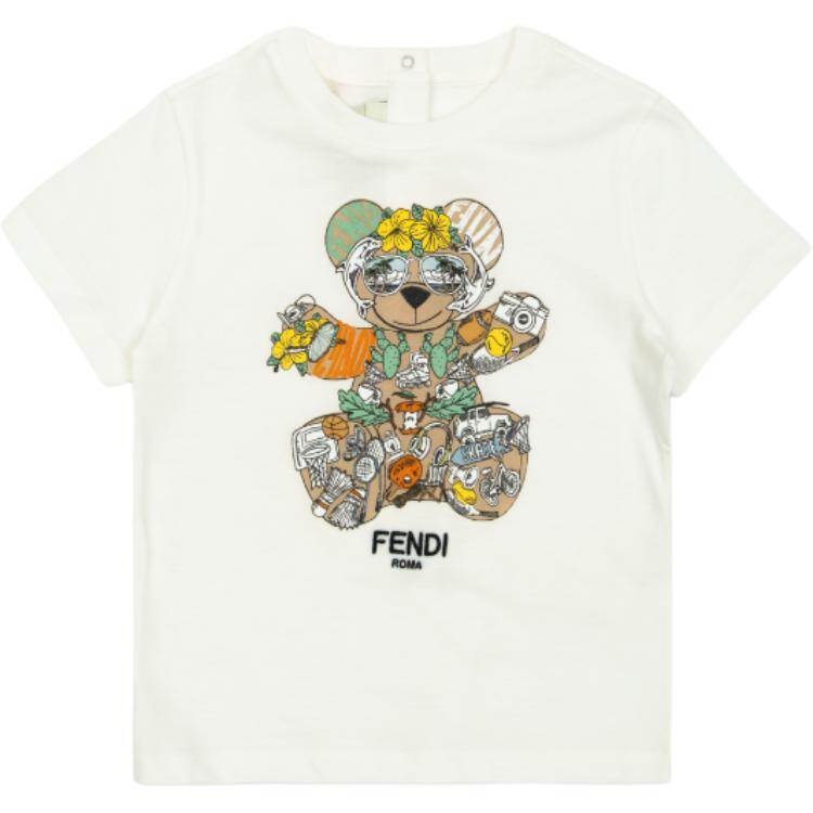 Kaos Pendek FENDI dengan Motif Gambar/Cetak, Cocok untuk Pria dan WanitaF-34