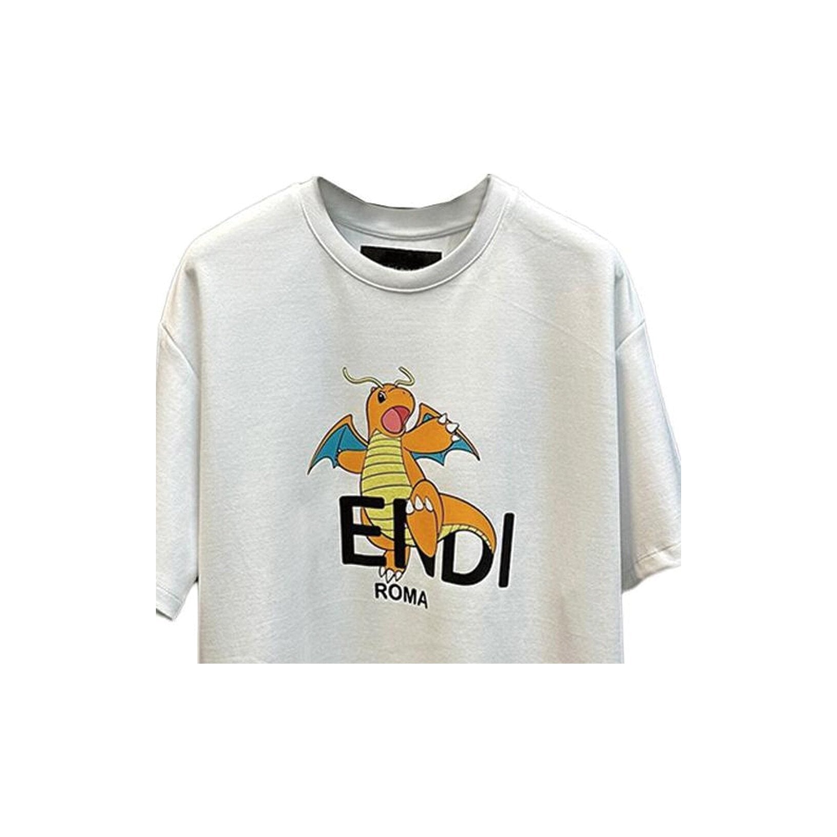 Kaos Pendek FENDI dengan Motif Gambar/Cetak, Cocok untuk Pria dan WanitaF-03