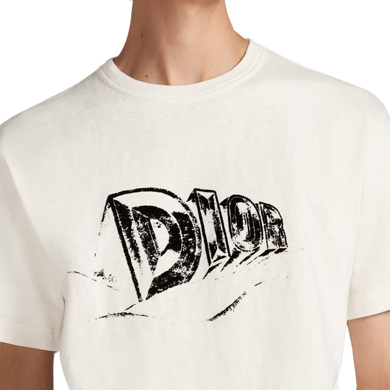 Kaos Pendek DIOR dengan Motif Gambar/Cetak, Cocok untuk Pria dan Wanita  -D-07