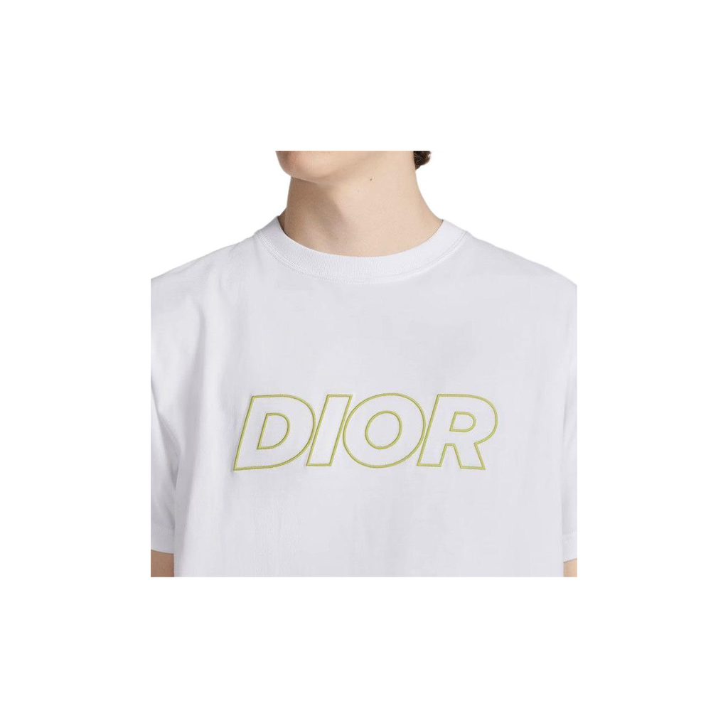 Kaos Pendek DIOR dengan Motif Gambar/Cetak, Cocok untuk Pria dan Wanita  -D-18