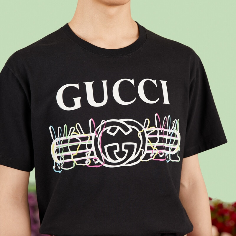 GUCCI Kaos Logo Seri Huruf, Unisex, COD '"    '"  G-43