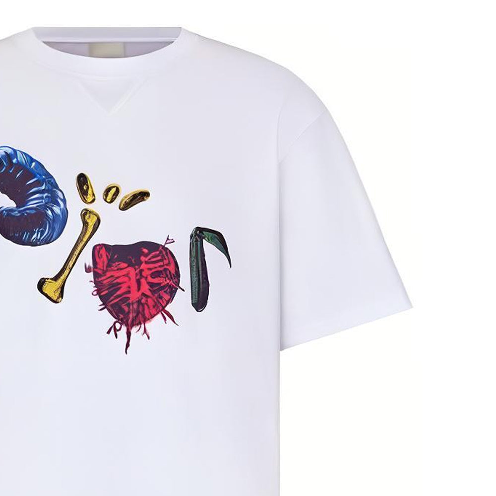 Kaos Pendek DIOR dengan Motif Gambar/Cetak, Cocok untuk Pria dan Wanita  -D-15