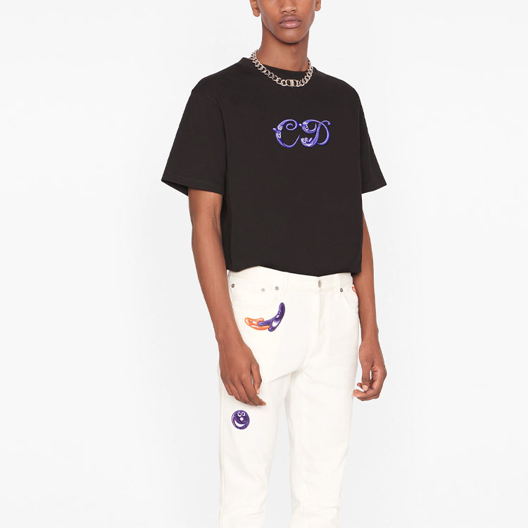 Kaos Pendek DIOR dengan Motif Gambar/Cetak, Cocok untuk Pria dan Wanita  -D-16