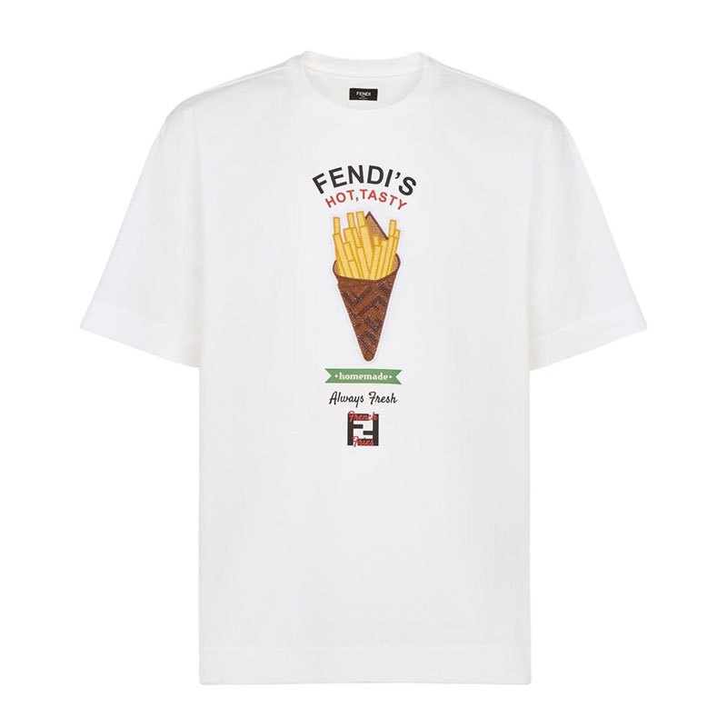 Kaos Pendek FENDI dengan Motif Gambar/Cetak, Cocok untuk Pria dan WanitaF-26